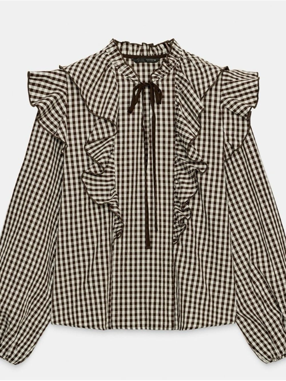 Zara Gingham tie blouse